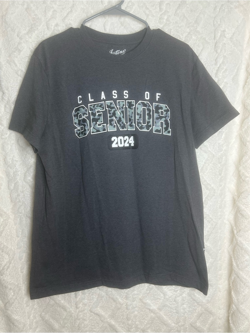 Jostens Class of Senior 2024 Graphic T-Shirt - Charcoal Gray with Camouflage